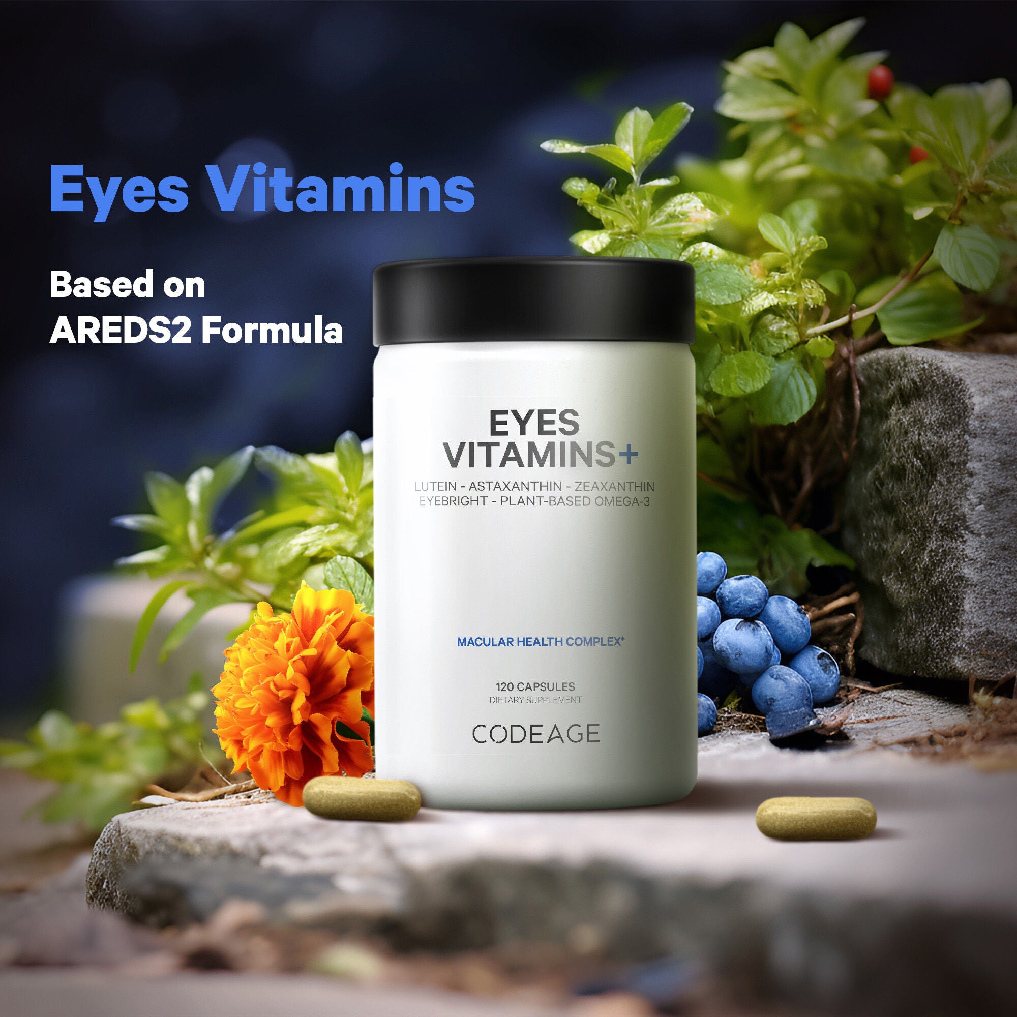Eyes Daily Vegan Multivitamins + Zinc & Lutein - 120 Capsules (60 Servings)